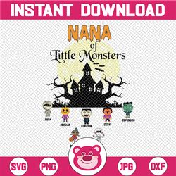 Personalized Name Nana's Little Monsters Png, Halloween Png, Little Monster Png, Grandma Png, Mother's Day Png, Cricut
