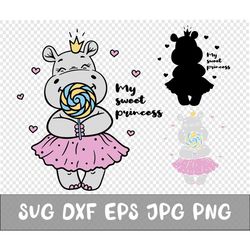 Birthday girl svg, Hippo svg, Cricut, Inspirational svg, Layered SVG, Files for Cricut, Cut files, Silhouette, TShirt, S
