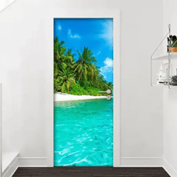 Adheive Door Mural Tropical Door Mural Decals Door wallpaper Furniture Door Sticker Living Door Art Peel