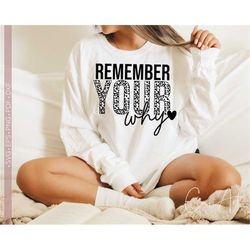 Remember Your Why Svg Png, Inspirational, Motivational, Positive Life Quotes and Sayings Cut File for Cricut, Silhouette