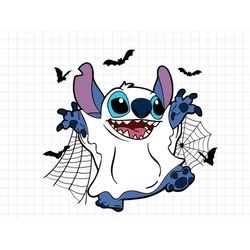 Halloween Costume Svg, Stitch Ghost Svg, Halloween Svg, Stitch Halloween Svg, Svg, Png Files For Cricut Sublimation, Lay