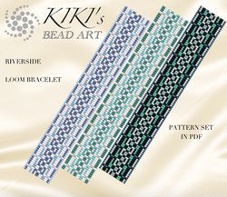 bead loom pattern, riverside loom bracelet bead pattern, cuff design pdf pattern - instant download