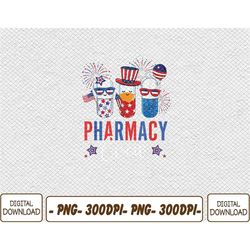 Pharmacy Crew 4th Of July Cute Pills American Patriotic Png, Digital Download