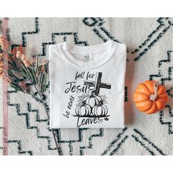 Fall For Jesus Svg Png, Christian Fall Print Designs, Faith-Inspired Graphics, Autumn Blessings Svg, Jesus Cross Svg Cut