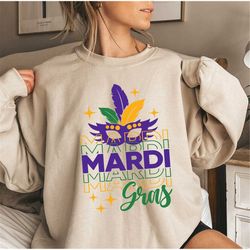 Distressed Mardi Gras Sweatshirt, Cute Mardi Gras 2023 Shirt, Louisiana Sweatshirt, Parade Krewe, New Orleans Sweater