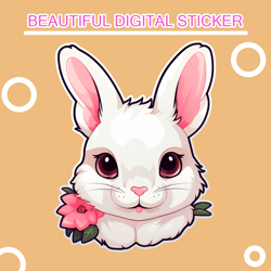 stickers of cute bunny, digital sticker