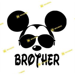 Mickey, Diz BROTHER, Family, Ears, Castle, Sunglasses | SVG PNG | Silhouette Cricut Cutting Ready Instant Download