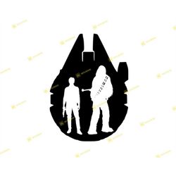 Star Wars Han Solo Chewbacca Falcon | PNG | Silhouette Cricut Cutting Ready Instant Download