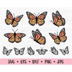 butterfly svg bundle 12 layered cut files cute monarch butterflies outline spring silhouette cricut vinyl decal girl shi