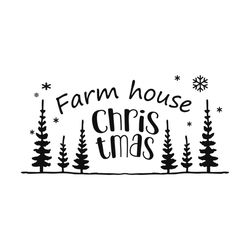 Farm House Chris Tmas Svg, Christmas Svg, Pine Tree Svg, Farm House Svg