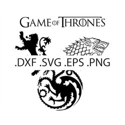 House Lannister, Stark and Targaryen  - GOT Bundle - Digital Download, Instant Download, svg, dxf, eps & png files inclu