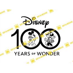 100 Years of Wonder v3, Mickey, Minnie, Ears, Castle, Magic, Diz | SVG PNG | Silhouette Cricut Cutting Ready Instant Dow