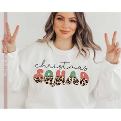 Christmas Squad Png, Retro Christmas Shirt Design, Half Leopard Png Sublimation Print, 300 DPI Image Transfer Christmas