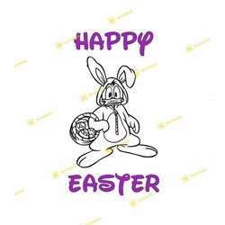 Donald Duck, Happy Easter | SVG PNG | Silhouette Cricut Cutting Ready Instant Download