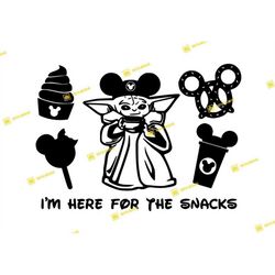 Grogu, I'm Here For The Snacks, Baby Yoda, Orlando, Castle | SVG PNG | Silhouette Cricut Cutting Ready Instant Download