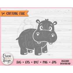 baby hippo svg cute funny hippopotamus cut file cricut silhouette jungle safari zoo baby animal clipart png iron on viny