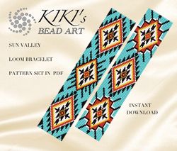 Bead Loom pattern Sun valley LOOM bracelet bead pattern loom beading pattern design PDF pattern - instant download