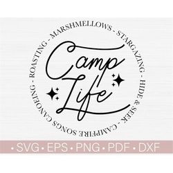 Camp Life Svg, Camper Shirt Svg, Adventure Svg, Camping Svg, Vacation Svg Cut File for Cricut, Happy Camper Shirt Design