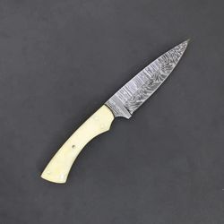 custom handmade Damascus steel skinner knife bone handle gift for him groomsmen gift wedding anniversary gift father day