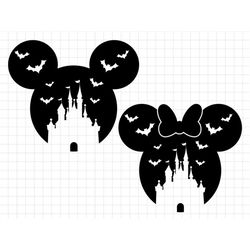 Bundle Mickey Halloween Bat Svg, Mickey Castle Halloween Svg, Trick Or Treat Svg, Spooky Vibes Svg, Svg, Png Files For C