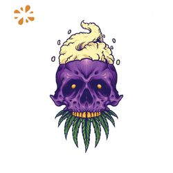 Purple Skull Eat Weed Svg, Cannabis Svg, Purple Skull Svg, Weed Svg