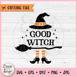 Good Witch layered SVG cut file for Cricut Silhouette Halloween Witch Hat Witch Broom Bat Spooky Halloween Clipart PNG W