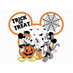 Mouse Trick or Treat Svg, Mouse Halloween Svg, Magic Kingdom Halloween Svg, Trick or Treat Svg, Spooky Vibes Svg, Magic