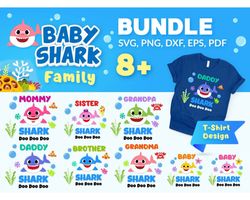 T-shirts Design Shark Family SVG Bundle 12in1 3.0-DOWNLOAD ,