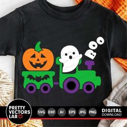 Kids Halloween Svg, Pumpkin Train Cut File, Boo Svg, Ghost Svg Dxf Eps Png, Baby Halloween Svg, Toddler Svg, Boys Clipar