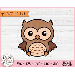 Cute Owl Layered SVG cut file for Cricut Silhouette Baby Owl Clipart PNG Forest Woodland Animal Toddler Shirt Baby Showe