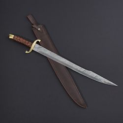 Custom HAND Forged Damascus Steel Viking Sword, Best Quality, Battle Ready Sword, Gift For Him, Wedding Gift for Husband