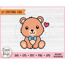 Baby Bear Layered SVG cut file for Cricut Silhouette Cute Bear Clipart PNG Forest Woodland Animal Toddler Shirt Baby Sho