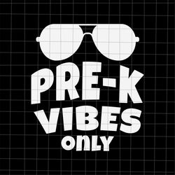 Pre-K Vibes Only Svg, Teacher Quote Svg, Back To School Quote Svg, Cricut and Silhouette