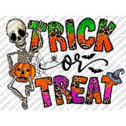 Trick or Treat Skeleton Png, Pumpkin Png,Halloween, Skeleton Png, Spooky Png, Trick Or Treat, Western, Digital Download,