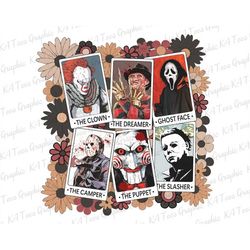 Horror Character Tarot Card Png, Horror Movie Halloween PNG, Halloween Flowers Png, Halloween Png, Horror Movie Png, Hal