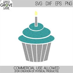 Birthday Cupcake SVG - Birthday Svg - Birthday Candle SVG - Cupcake Svg - Birthday Party Svg - Birthday Cake Svg - Svg E