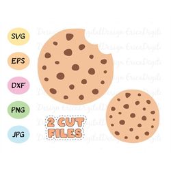 Cookie SVG cut file Cute bitten cookie Biscuit vector Sweet Bakery cutting file EPS DXF Silhouette Cameo Curio Cricut Vi
