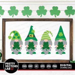 St. Patrick's Day Svg, Gnomes Holding Shamrocks Cut Files, Lucky Gnomes Svg Dxf Eps Png, Farmhouse Sign Svg, Clover Svg,