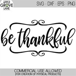 Be Thankful SVG - Fall svg - Thanksgiving Svg - Give Thanks SVG - Autumn Svg - Be Thankful Clip Art - Thanksgiving Clipa