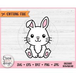 Cute Bunny Layered SVG cut file for Cricut Silhouette Baby Bunny Clipart PNG Forest Woodland Animal Toddler Shirt Baby S