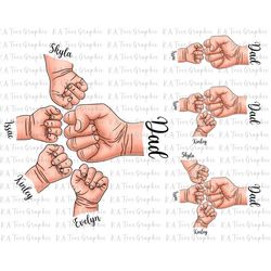 Father's Day Fist Bump Set PNG, Father's Day Png, Fist Bump Png, Personalized Dad Shirt, Fist Bump Family Hands Png, Dig