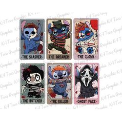 Bundle Halloween Characters Tarot Card PNG, Horror Characters PNG, Tarot Decks Png, Spooky Vibes Png, Trendy Shirt Desig