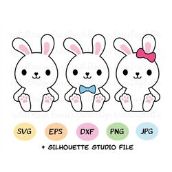 Bunny SVG Easter bunny layered cutting file Cute baby rabbit Nursery Baby shower Easter animal cuttable Silhouette Cricu
