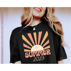Retro Summer Svg Png, Beach 2023, Vacay, Vacation, Travel, Hello Summer, Beach Svg Png Eps Dxf Pdf Distressed Sublimatio