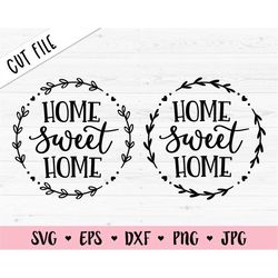 home sweet home svg family cut file wedding quote farmhouse sign home wall decor love silhouette cricut vinyl decal wood