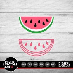 Watermelon Svg, Summer Cut Files, Pink Watermelon Slice Svg Dxf Eps Png, Watermelons Clipart, Tropical Fruit Svg, Beach,