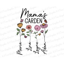 Personalized Mama's Garden SVG,  Mama Flowers Clipart, Mama's Garden Svg, Mother's Day Svg, Personalized Gift, Mama Svg,