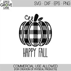 Buffalo Plaid Pumpkin Svg - Happy Fall Svg - Pumpkin SVG - Buffalo Check Pumpkin Svg - Fall SVG - Pumpkin Patch Clipart