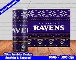 Ravens Tumbler Design PNG, 20oz Skinny Tumbler Sublimation Template, Ravens Tumbler Straight and Tapered Design,