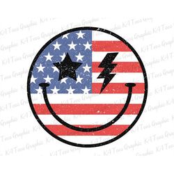Distressed Smile Face PNG, America Png, Retro 4th Of July Png, Fourth Of July, Independence Day Png, 1776 Png, Patriotic